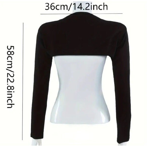 Womens Fashion Shoulder Cape Sleeves - Black - 0269 - Picture 4 of 5